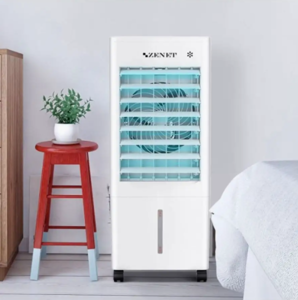 Климатический комплекс с охлаждением и очисткой воздуха / Мобильный напольный охладитель 3 скорости с пультом ДУ, на колесиках